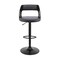 Armen Living Itzan Adjustable Swivel Gray Faux Leather and Black Wood Bar Stool with Black Base LCITBABLGR - alternate 10